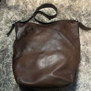 Coach Unisex Adults Shoulder Bag Trapezoid 9151 Brown Leather